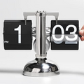 Horloge à page rabattable vintage – rotation automatique, mouvement quartz, décoration rétro pour salon, bureau ou chambre